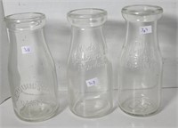 EMBOSSED MILK BOTTLE LOT PRODUCERS REIDS