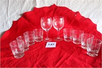 ETCHED DRINKING GLASSES & STEM WARE BOX LOT