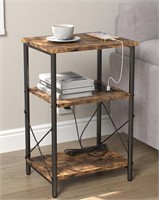Yusong 3 Tier End Table with Outlet