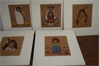 5- Small Matted Santa Fe,New Mexico Prints 10x9.5