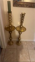 Large brass candle holders 40”