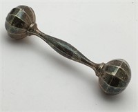 Dated 1949 Sterling Silver Baby Rattle