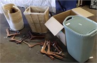 3 Laundry Baskets & Wood Hangers