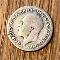 1931 Silver UK Six Pence Coin