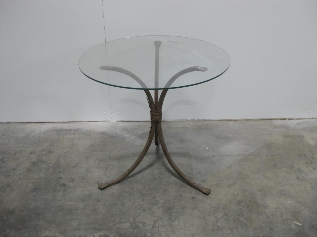 23"x 22" Glass/ Metal Table