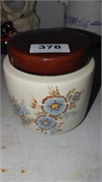 McCoy pottery canister and lid