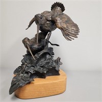 William Koelpin Signed Woodcock Bronze Sculpture