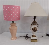 2 Vintage Electric Lamps 24"