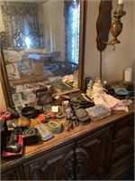 Contents on top of dresser/belts/camera &more