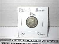 1912 S barber silver dime