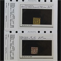 Thurn and Taxis Stamps on dealer cards, $20 and up