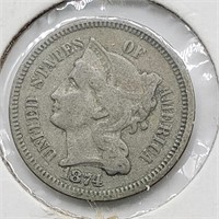 1874 3 CENT COIN