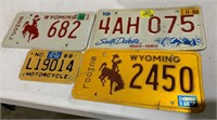 WY, SD, ND License Plates