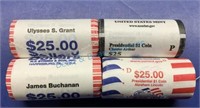 Uncirculated rolls presidential dollars