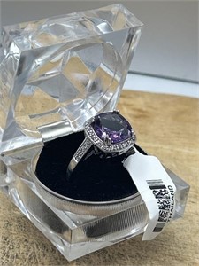 Sterling Silver .925 Amethyst Purple Faceted