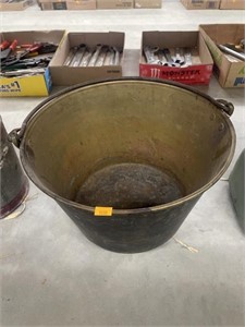 Antique brass bucket