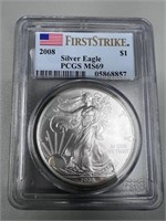 2008 PCGS MS69 Silver Eagle