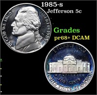 Proof 1985-s Jefferson Nickel 5c Grades GEM++ Proo