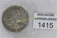 Franklin Silver Half Dollar - 1957D - VF