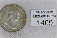 Franklin Silver Half Dollar - 1963D - AU