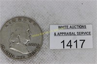 Franklin Silver Half Dollar - 1954D - f