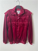 Vintage Velour Rouched Full Zip Jacket