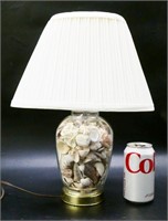 Seashell Filled Glass Table Lamp