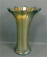 Imperial Teal Morning Glory Squatty Funeral Vase