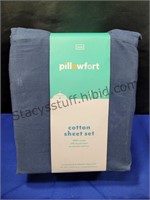 Twin Cotton Sheet Set Blue