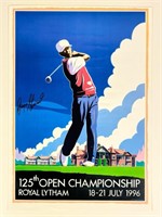 Payne Stewart Signed 1996 British Open Golf Poster