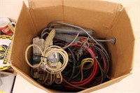 Box of Large Gauge Wire & Extension Cords