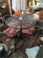 Metal Patio Table w/4 Chairs & Umbrella