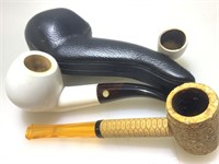 Estate Pipes. Meerschaum Standing Pipe, Corncob