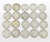 20 BARBER HALF DOLLARS - 1899 to 1915-S