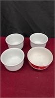 Lot of 4 White Ceramic Bowls