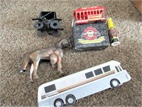 Horse Bank, Vintage Car, Toy Bus, Toy St Car