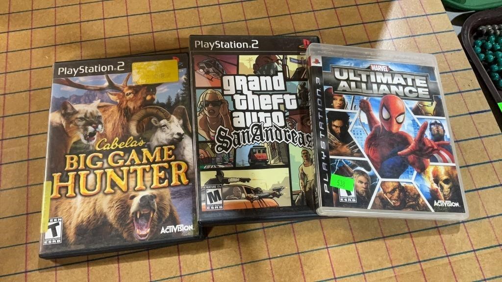 Play station two and three games