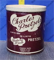 Vintage Charles Chips Pretzel Tin