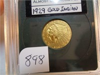 1929 GOLD INDIAN HEAD QUARTER EAGLE COIN