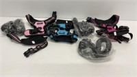 (3) Dog Dog harnesses with leashes Sz Medium