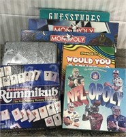 Games - Monopoly, NFL-Opoly, Rummikub,