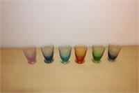 Set of 6 Murano Art Glass Juice Cups