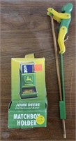 Vintage John Deere Matchbox Holder & Toy