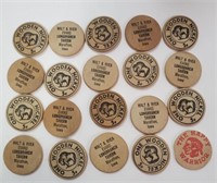 (20) Tavern 5 Cent Wooden Nickels