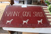 NANNY GOAT STRUT HAND PAINTED SIGN 36X24"