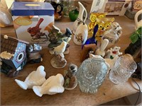 glass owls, napkin holder, angel, bank, bottle