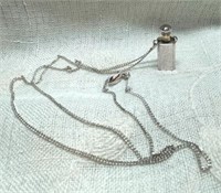 Silver Tone Perfume Vial Necklace
