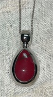 .925 Sterling Chain & .925 Mexico Red Agate
