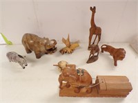 CARVED WOODEN ANIMALS
