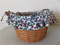 1994 Longaberger Basket With Fabric Liner 9" H x